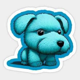 Blue Poodle Sticker